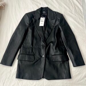 Zara Oversized Leather Blazer